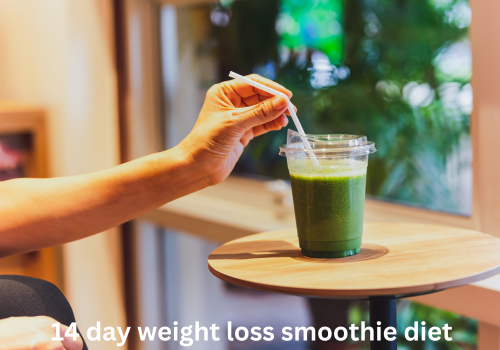 A glass filled with a green weight loss smoothie surrounded by fresh ingredients like spinach, kale, blueberries, and chia seeds.
